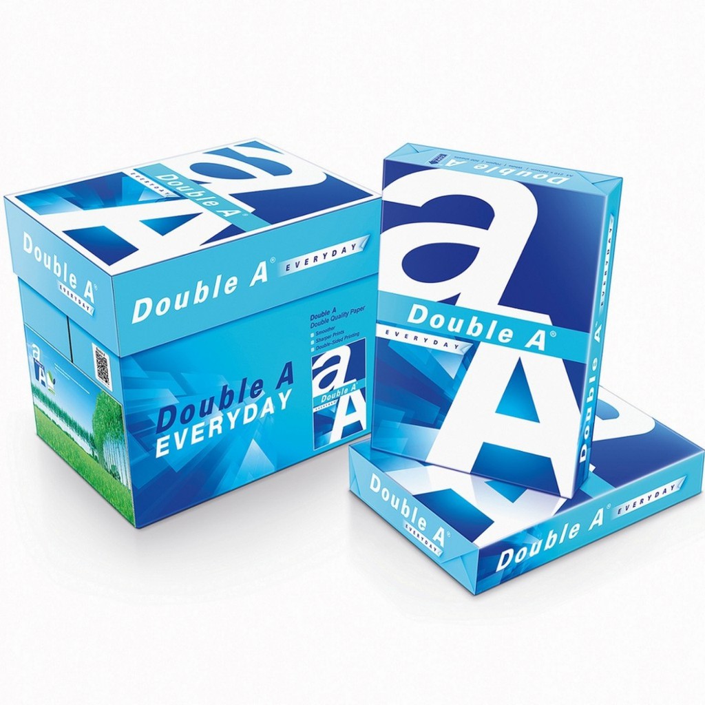 giay in photocopy double a a4 70 gsm thung 5 reams thai lan
