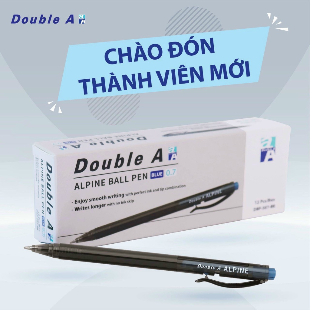 hai tien double a hop 12 cay but bi alpine mau xanh ngoi 07mm