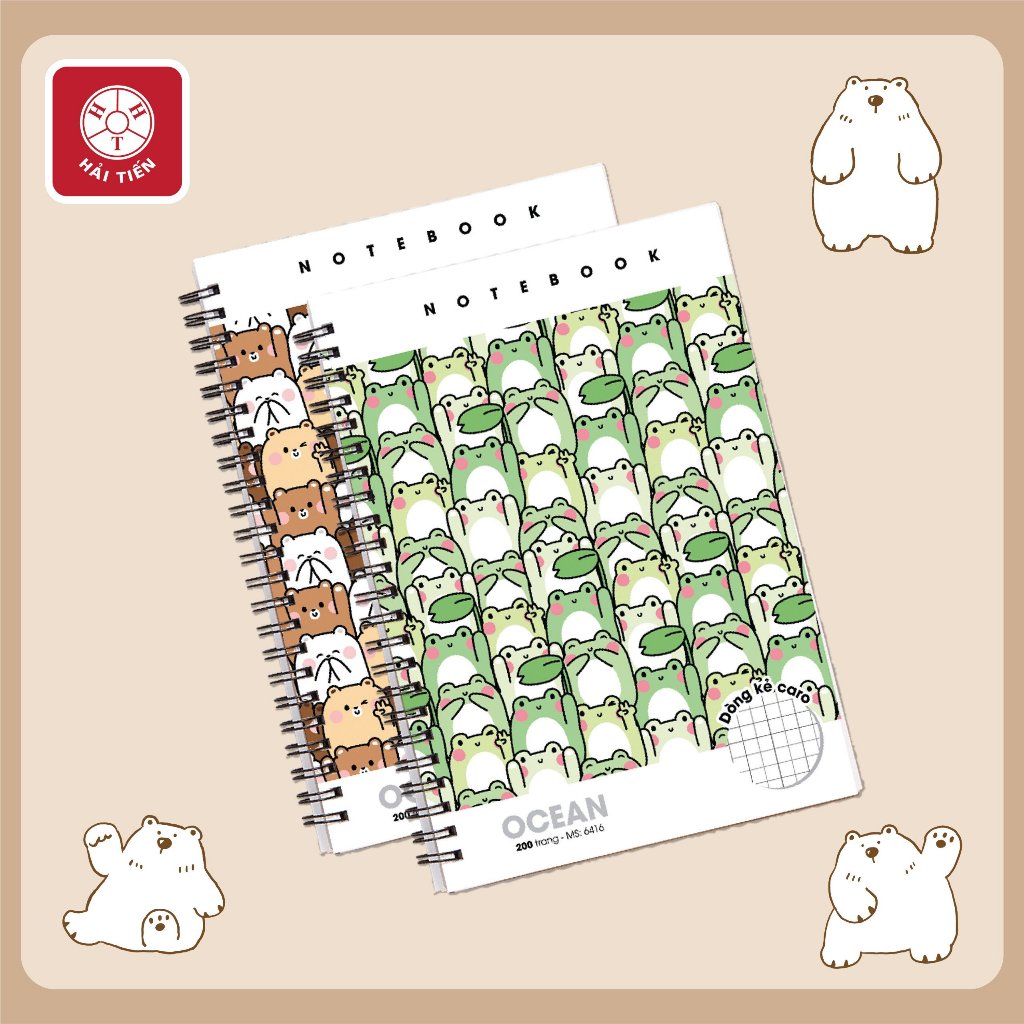 hai tien so lo xo bia boi cao cap ocean b5 dong ke caro 5x5mm 2 quyen